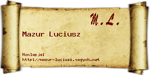 Mazur Luciusz névjegykártya